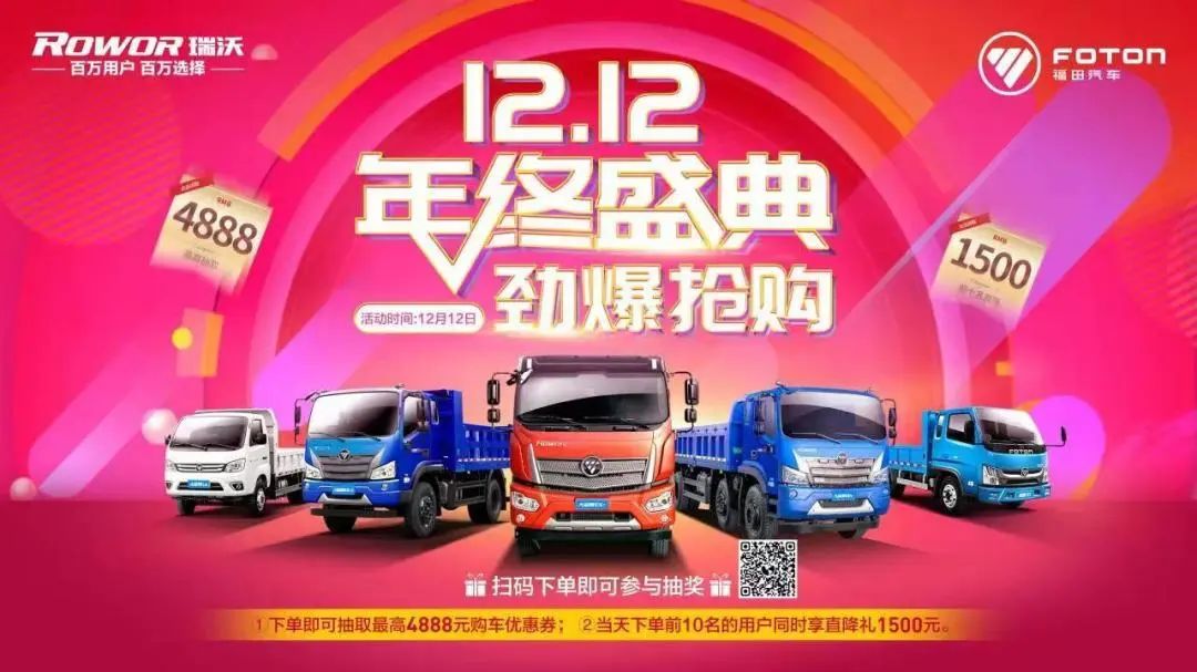 年終盛典 勁爆搶購 | 鉅惠雙十二，福田瑞沃福利大放送！